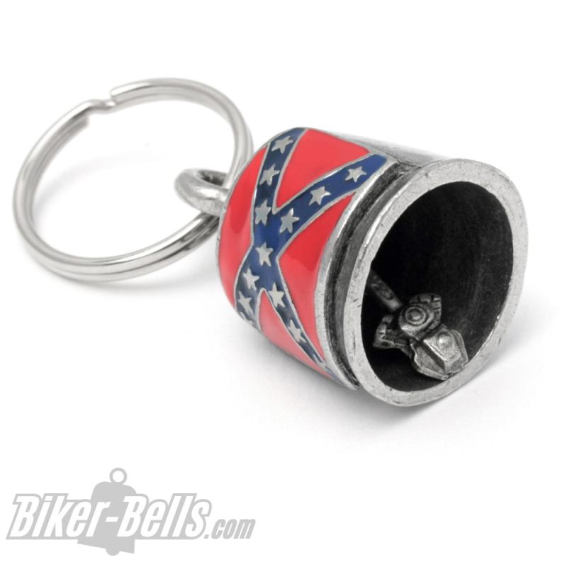 Biker-Bell mit Südstaaten Flagge Stainless Banner Motorradfahrer Geschenk Ride Bell